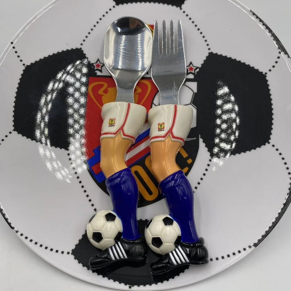 InZone Soccer Plate Set Kids Youth GOAL Plate Spoon Fork Sports Ball Utensils Se